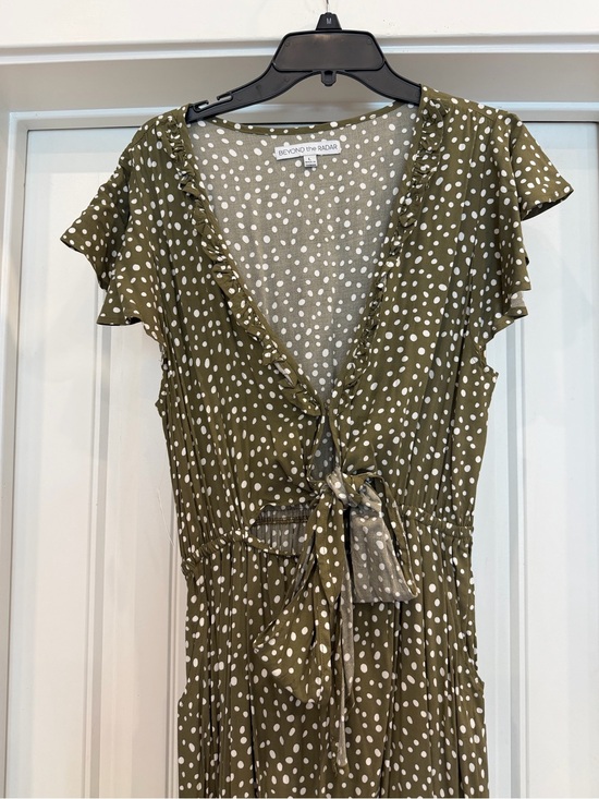 Beyond The Radar Dresses & Skirts - Beyond The Radar Olive Polka Dot High-Low Dress